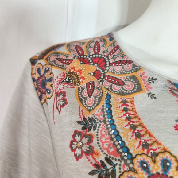 Allison Daley Women's Floral Top  Blouse Boho Plus Size 2X Light Green NWT (11) - Picture 4 of 11